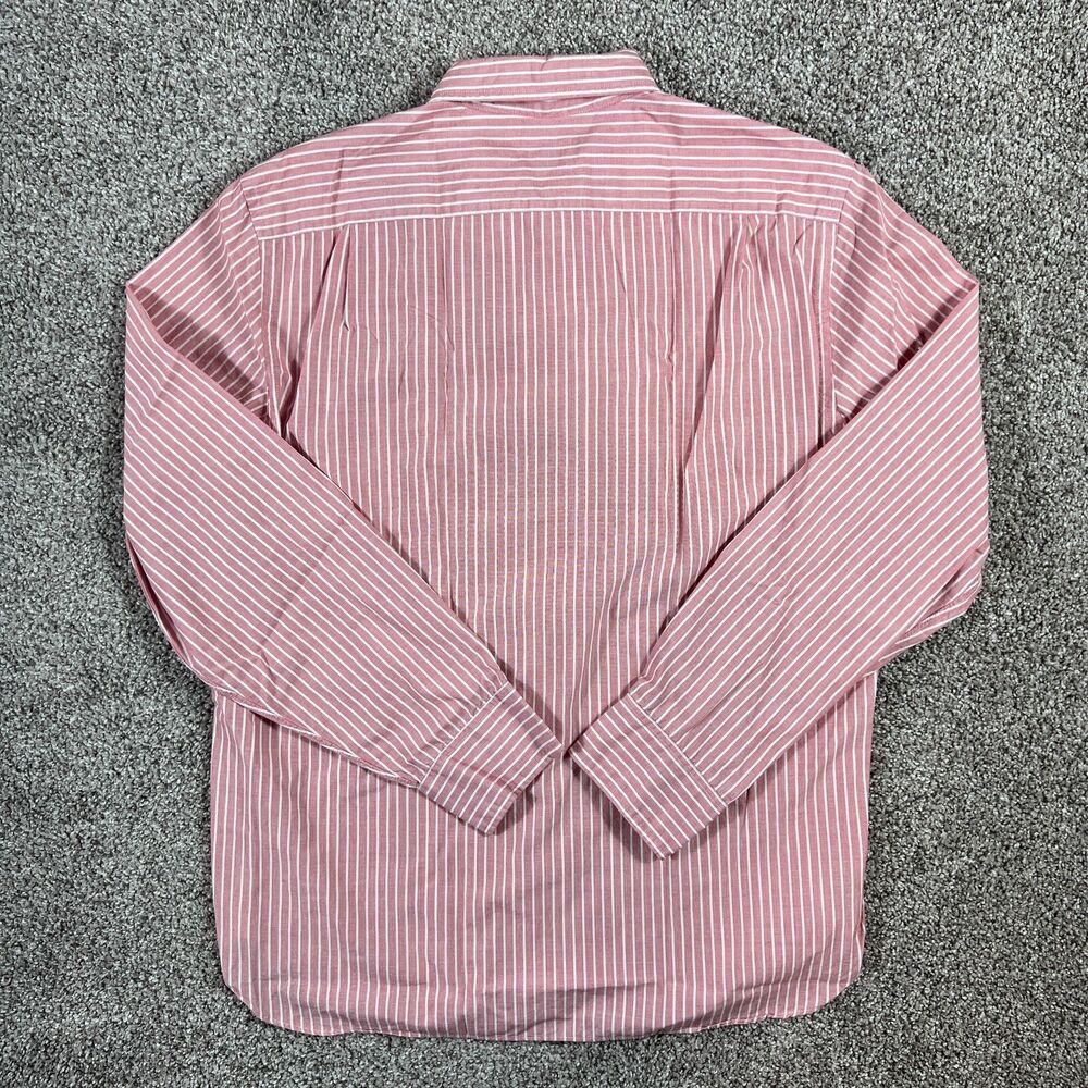 Sewn For J Crew Shirt Mens Large Pink Stripe Button Up 2 Ply Prep Classic - Picture 2 of 13